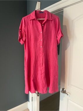 J. McLaughlin Pink Wellesley Linen Dress New